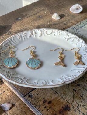 Handcrafted Set Of Two Ocean Themed Earrings